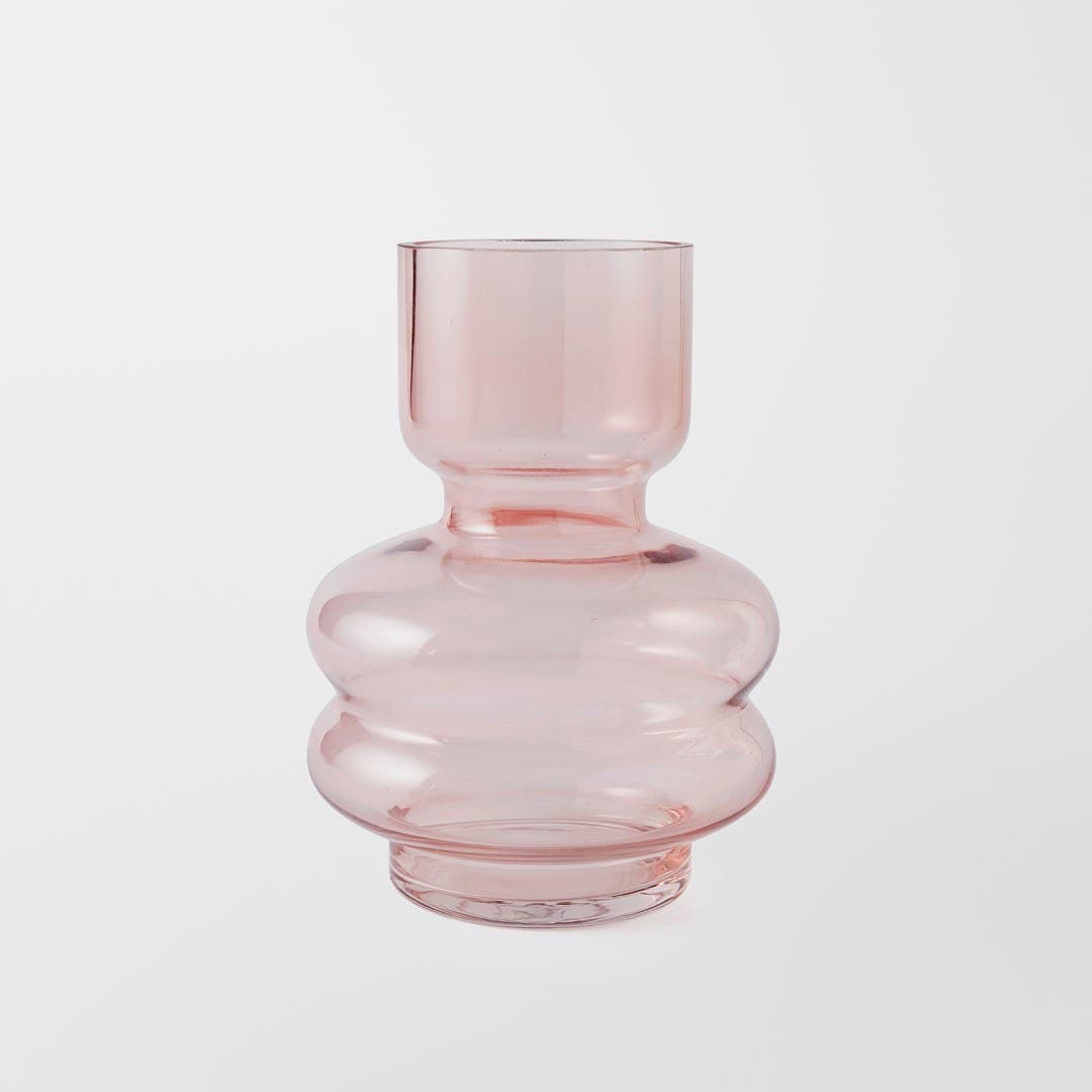 Bubble Glass Vase Large - Pink