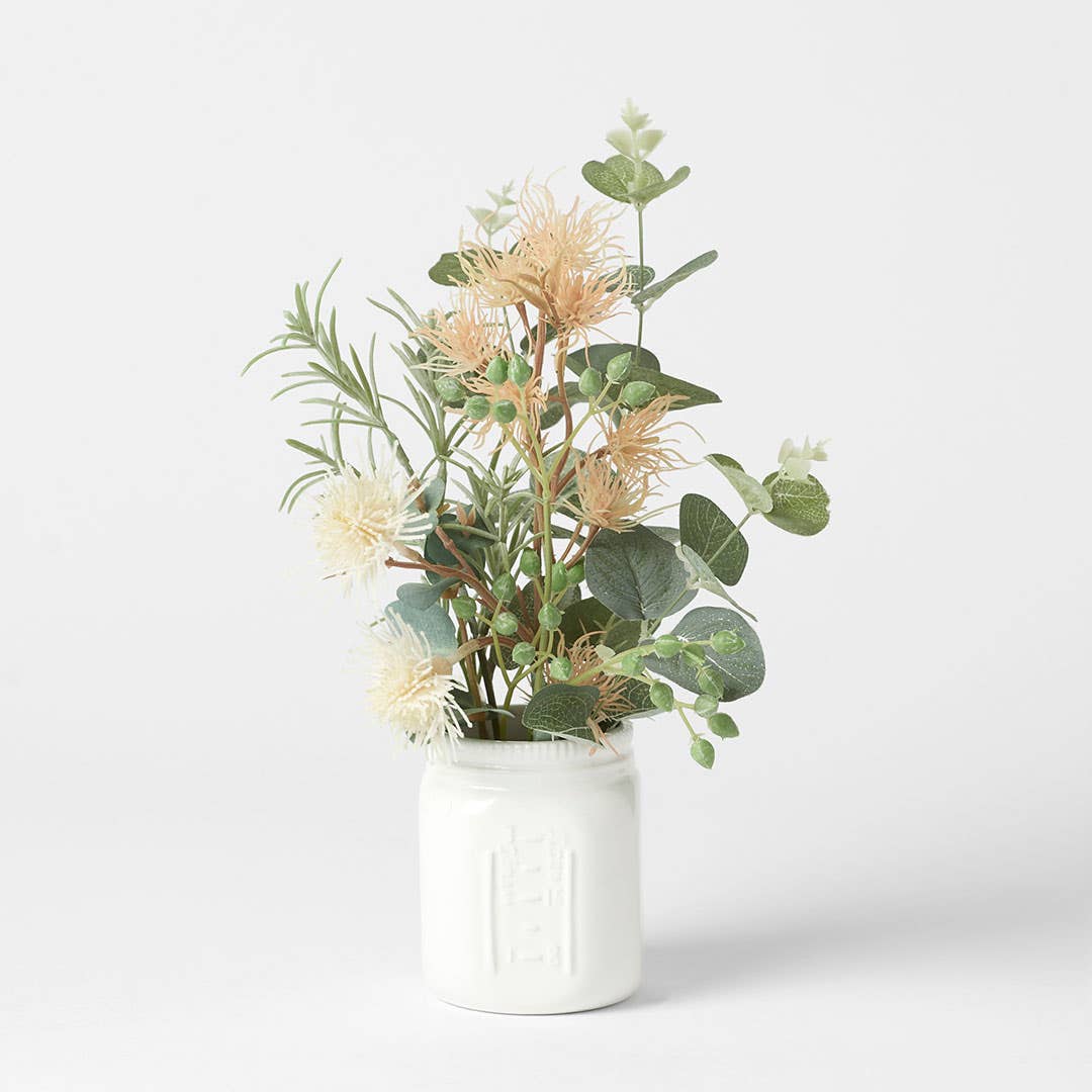 Flowering Gum Ceramic Jar - Orange Flower