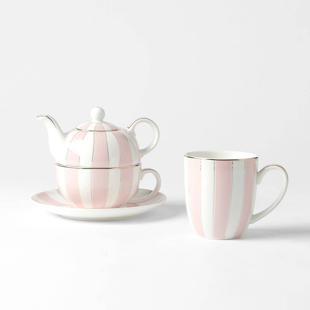 Miss Stripe Mug - Pastel Pink