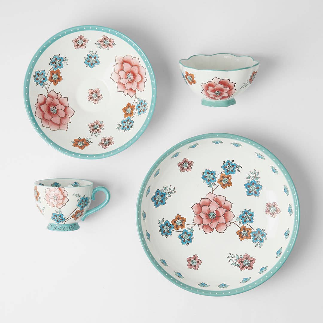 Tango Bowl Floral - Pink/Aqua