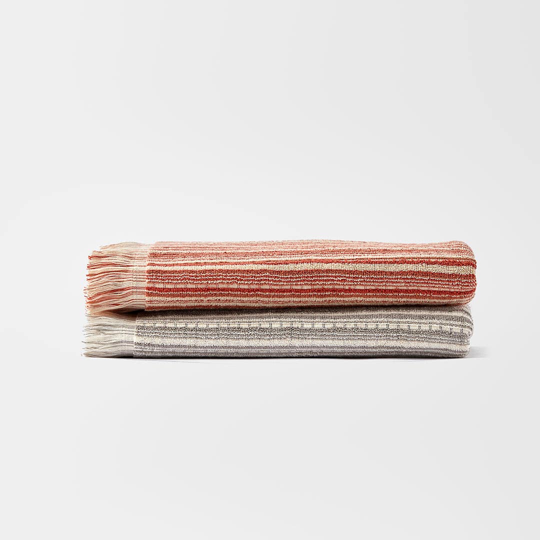 Eli Towel - Oat/Grey