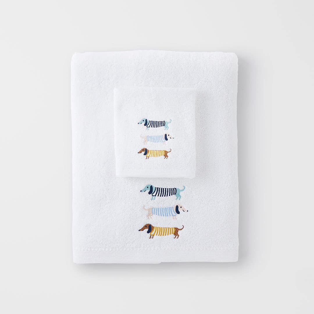 Dachshunds Kids Bath Towel And Washer Set