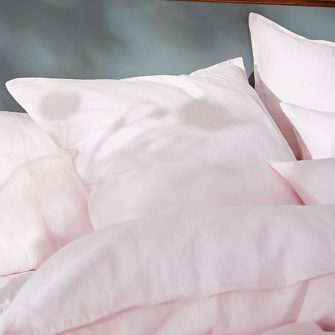 Milano Linen Quilt Cover - Blush