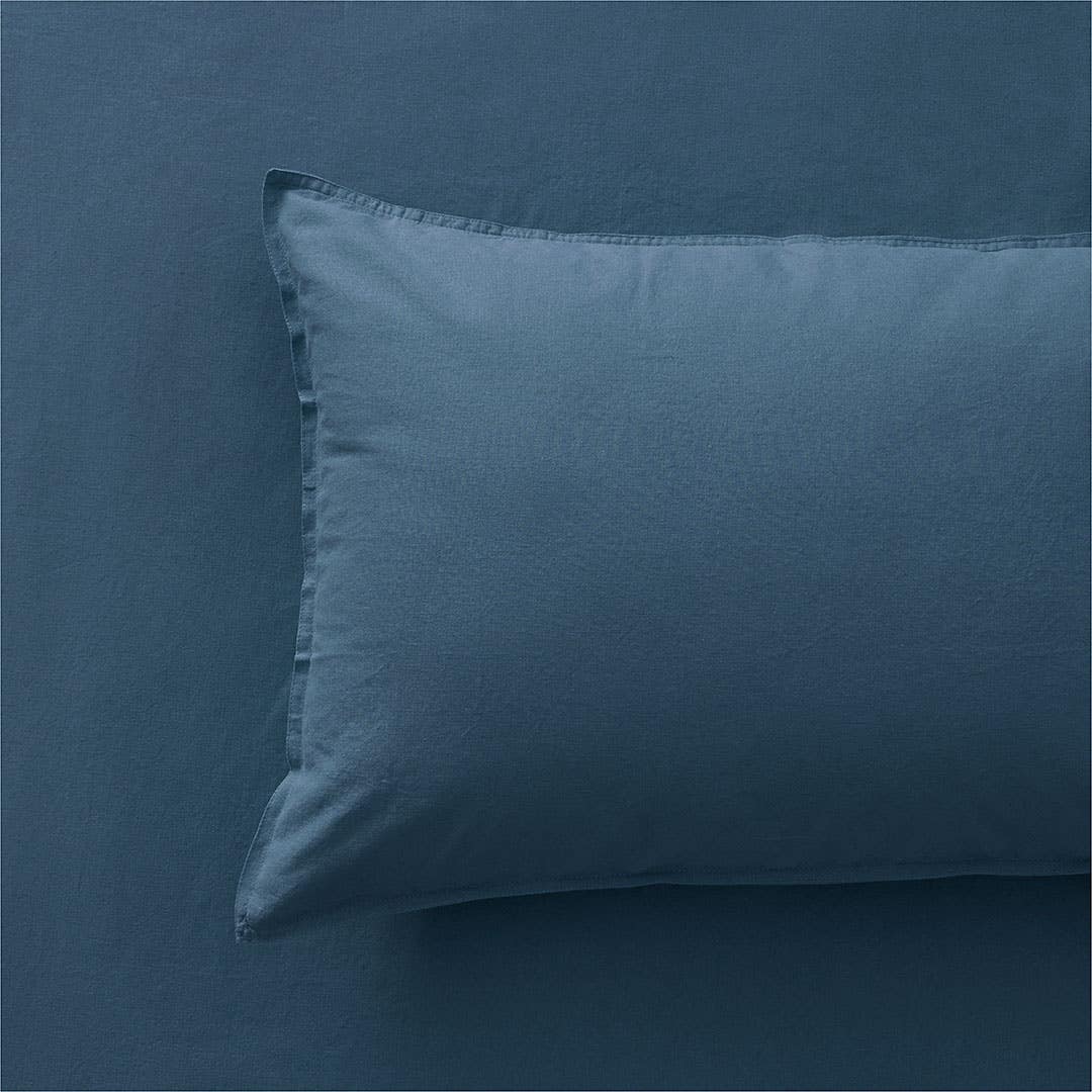 Olsen Linen/Cotton Quilt Cover - Slate Blue