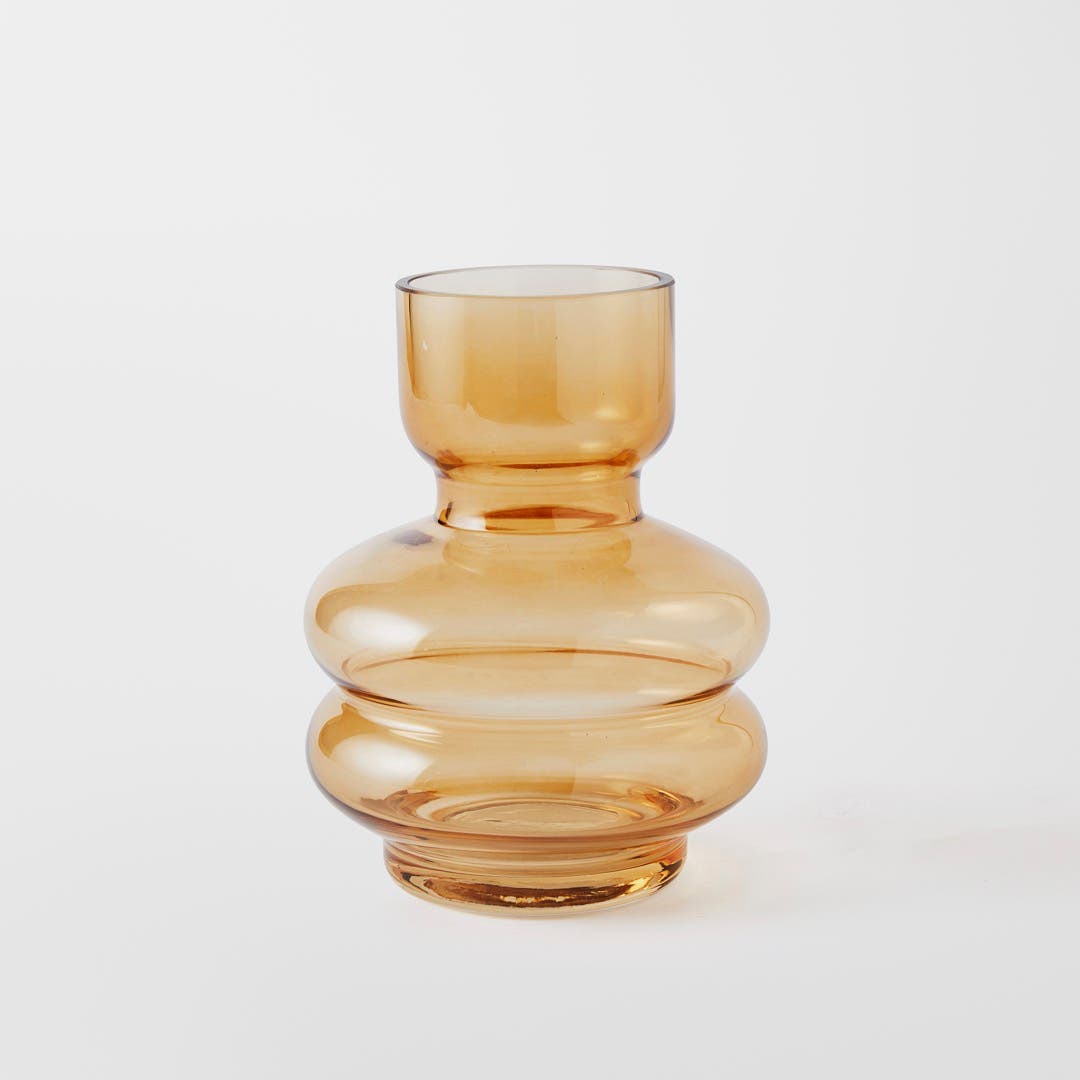 Bubble Glass Vase Small - Mustard