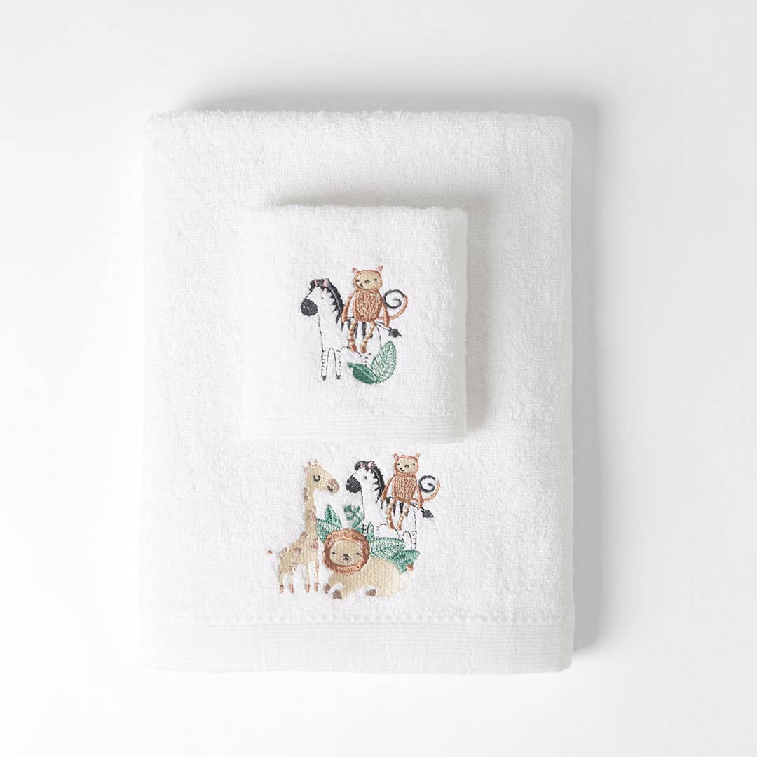 Safari Kids Bath Towel And Washer Set