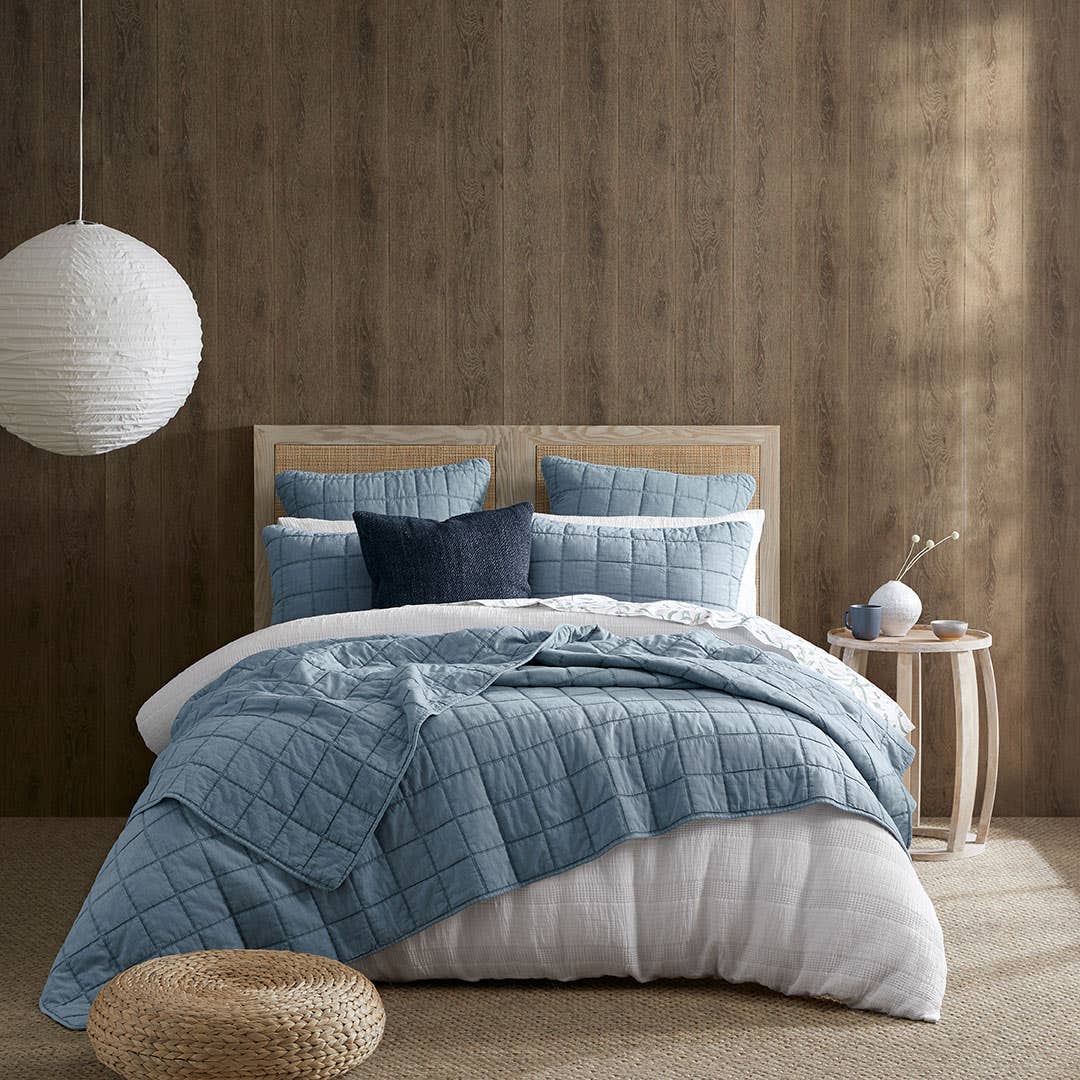 Reid Coverlet - Smoke Blue