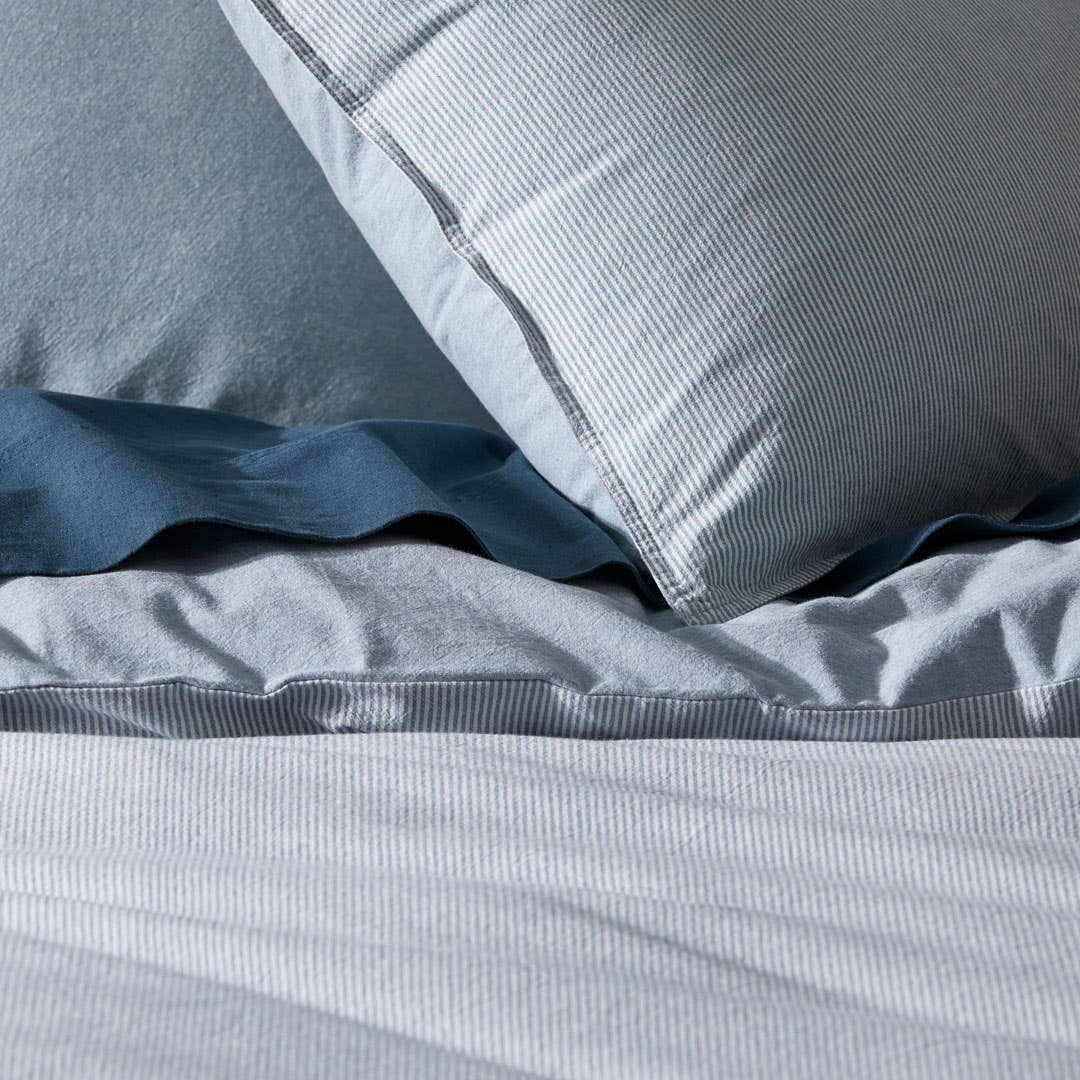 Hendry Quilt Cover - Smoke Blue