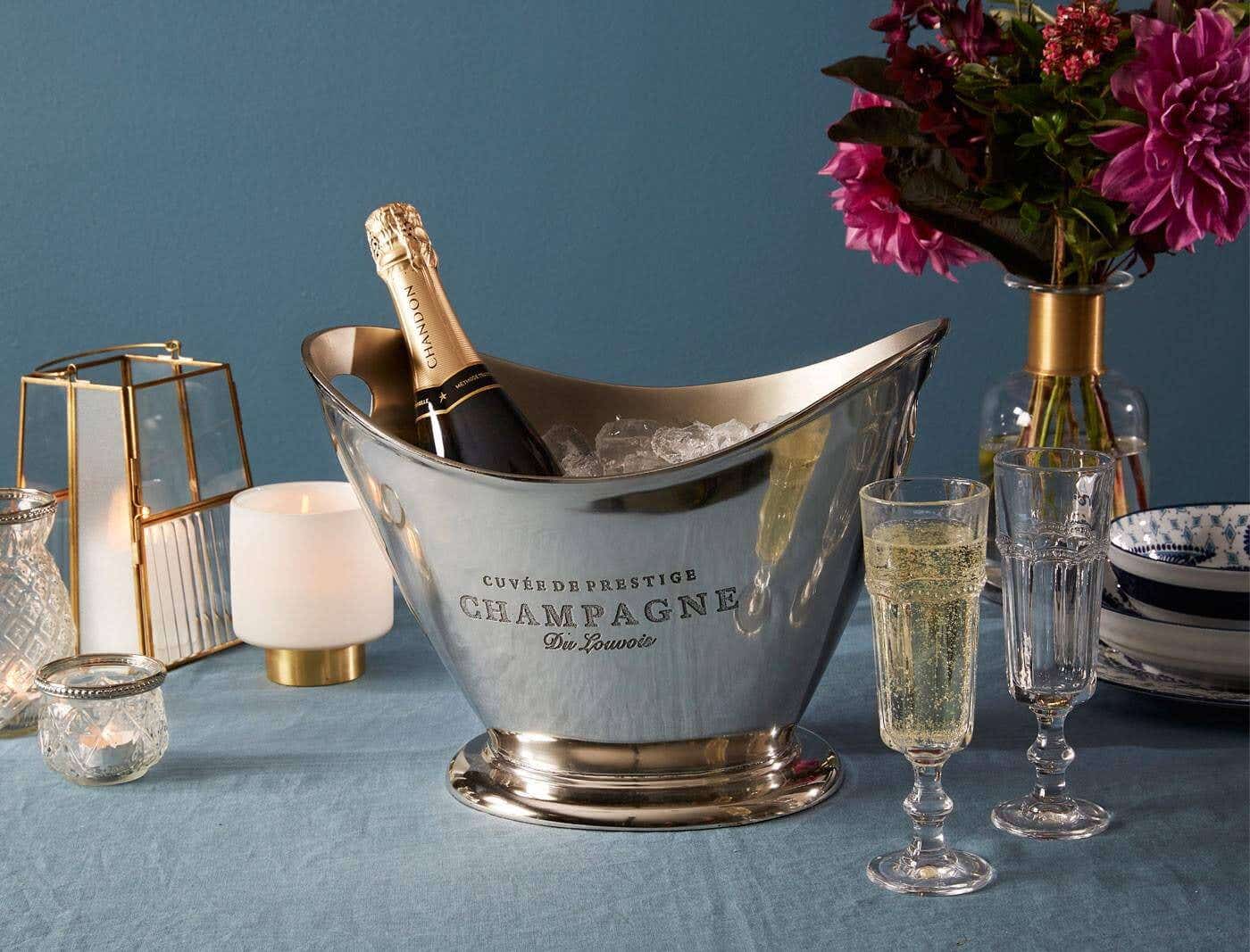 Flared Champagne Bucket - Silver