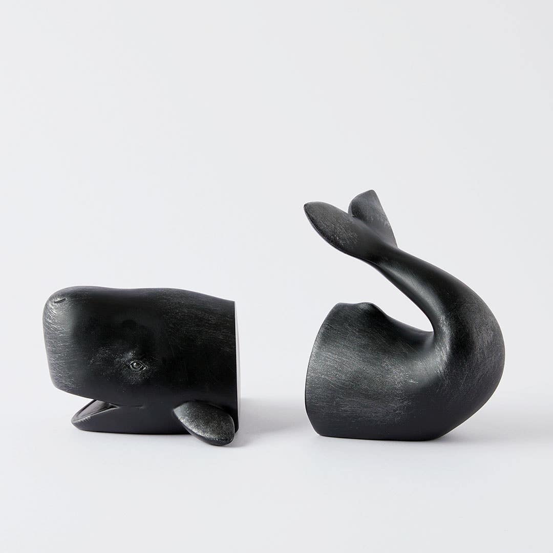 Resin Whale Bookends Set Of 2