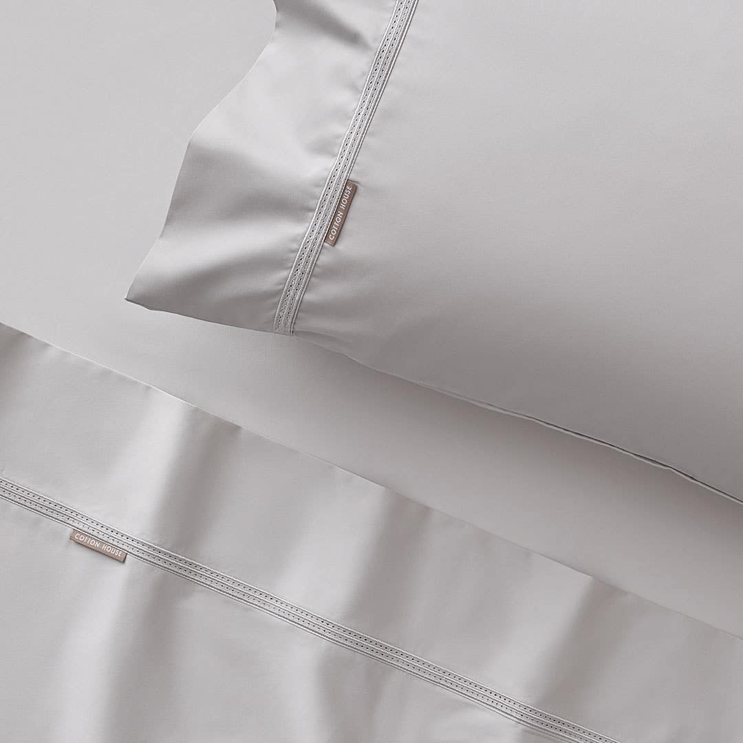 Honour 550 TC Cotton Sateen Sheet Set - Silver