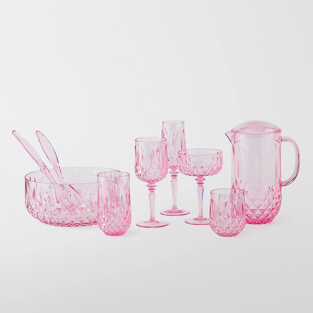 Crystal Look Wine Glass - Pink