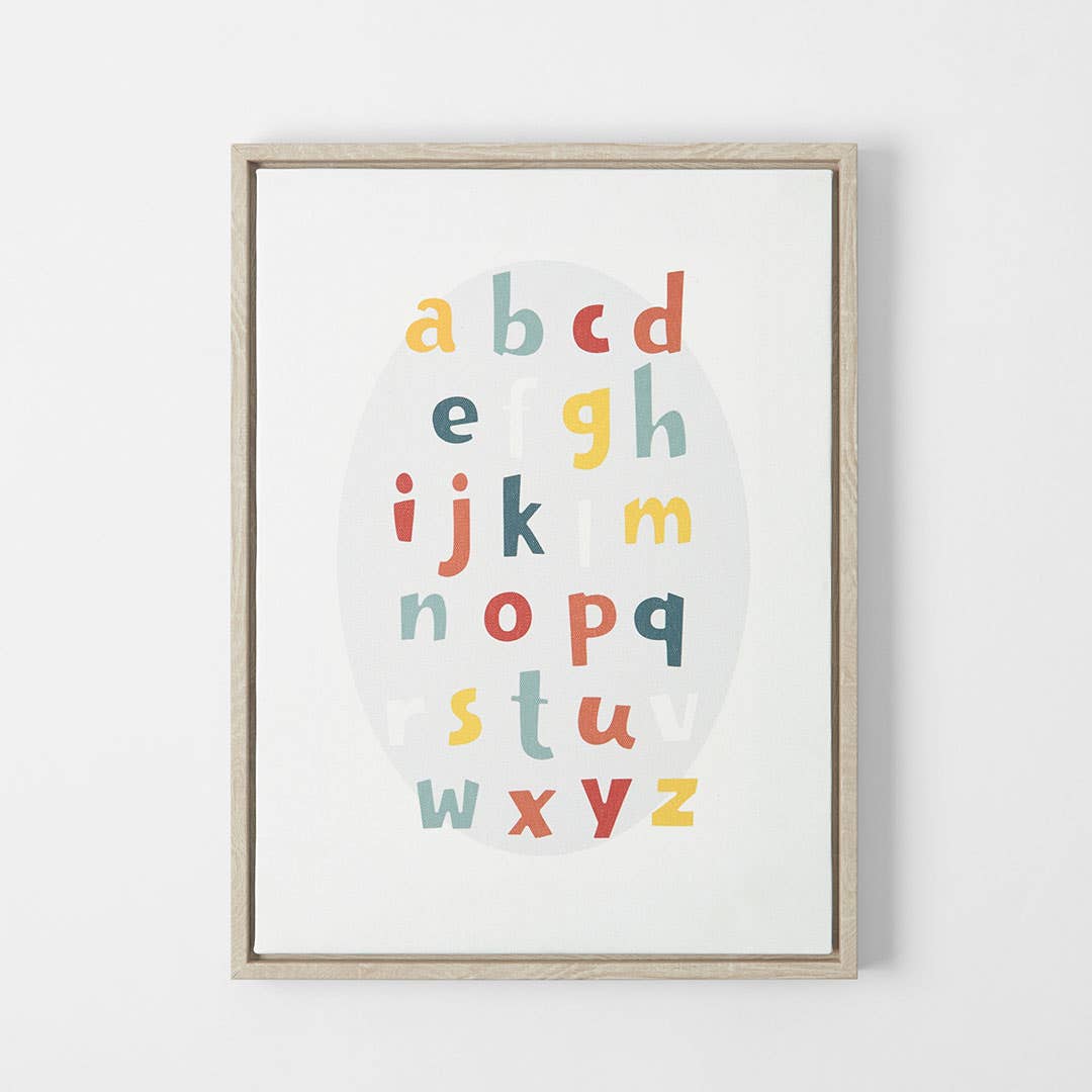 Alphabet Framed Canvas Print