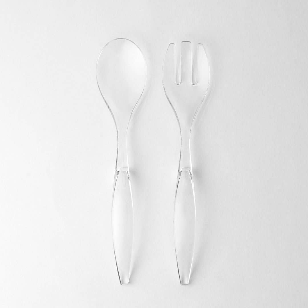 Crystal Look Salad Servers Set