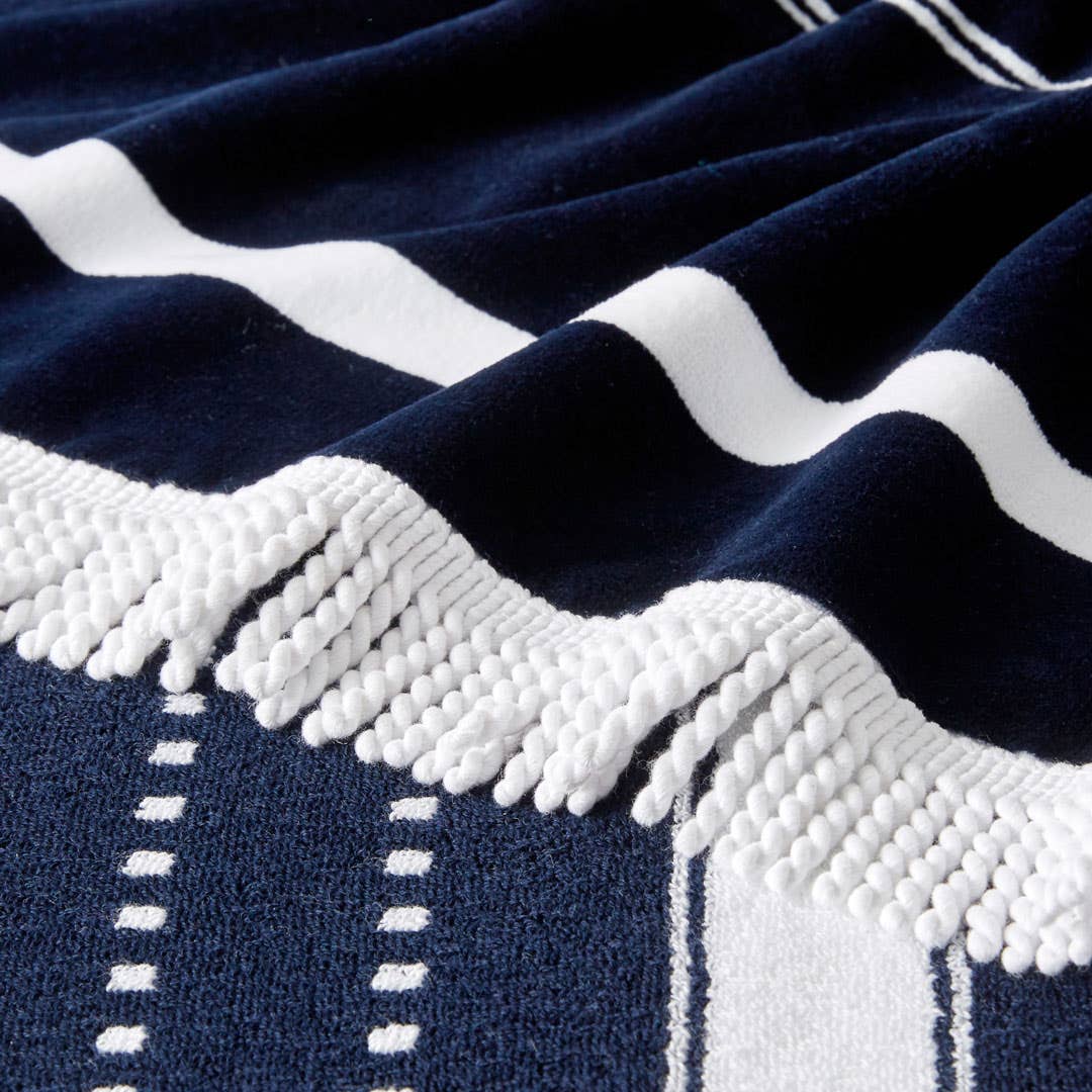 Ravello Beach Towel - Navy White