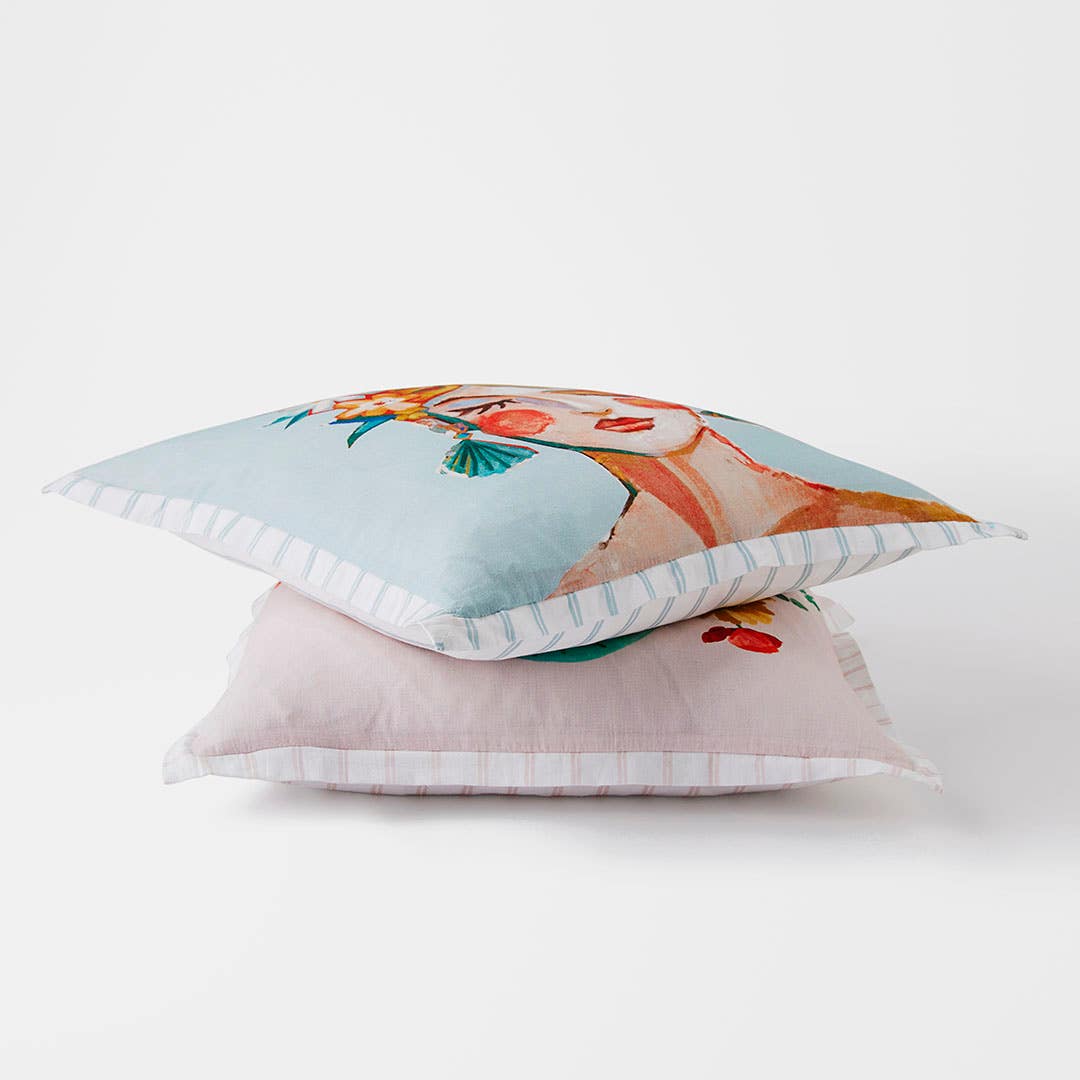 Ines Poppy Cushion - Ivory/Multi