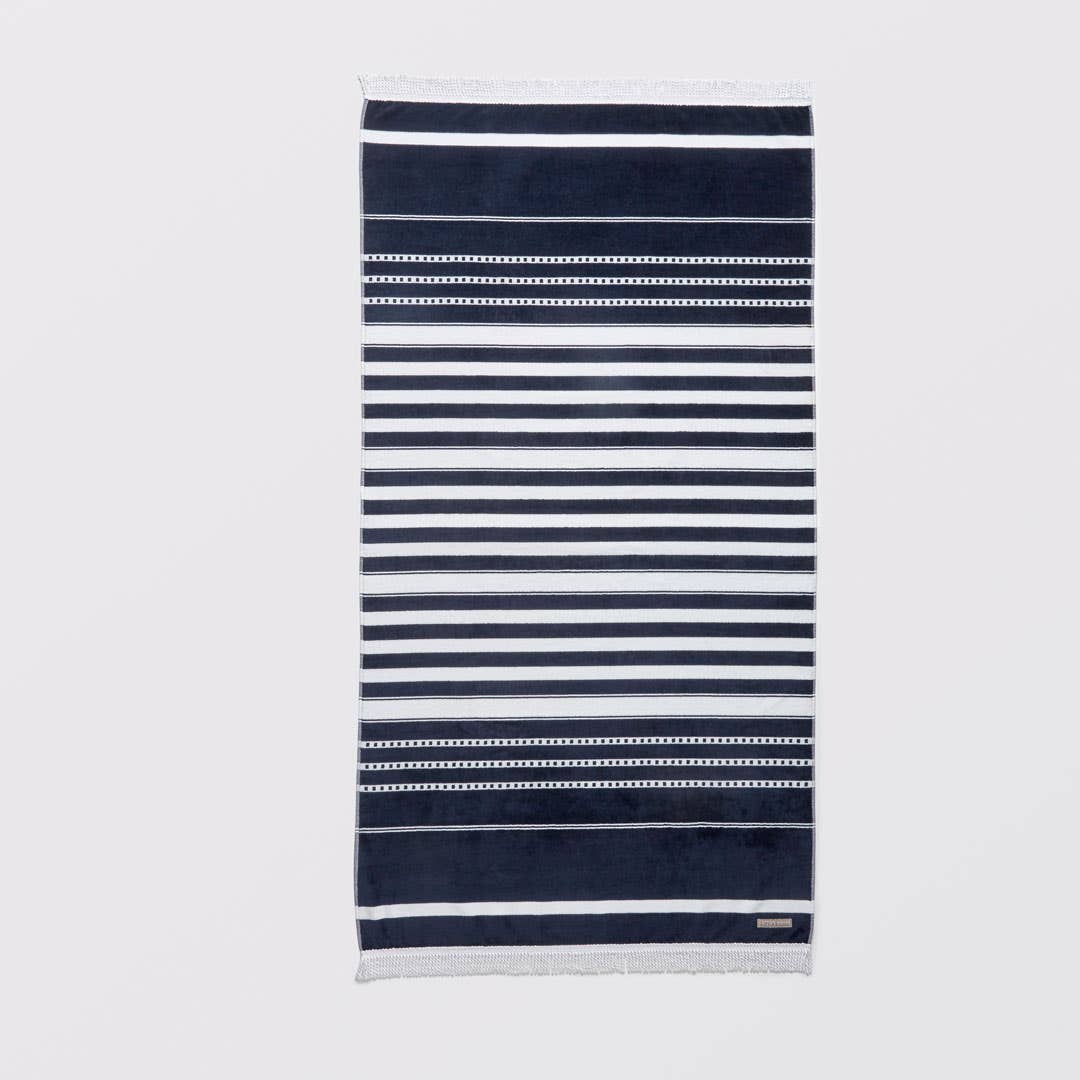 Ravello Beach Towel - Navy White