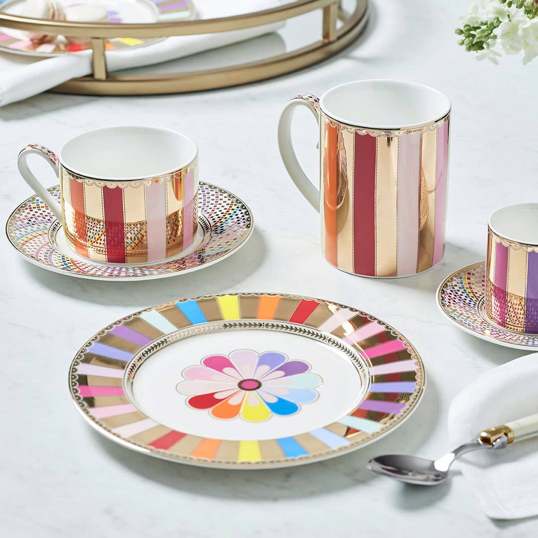 Carnival Stripe Teacup And Saucer