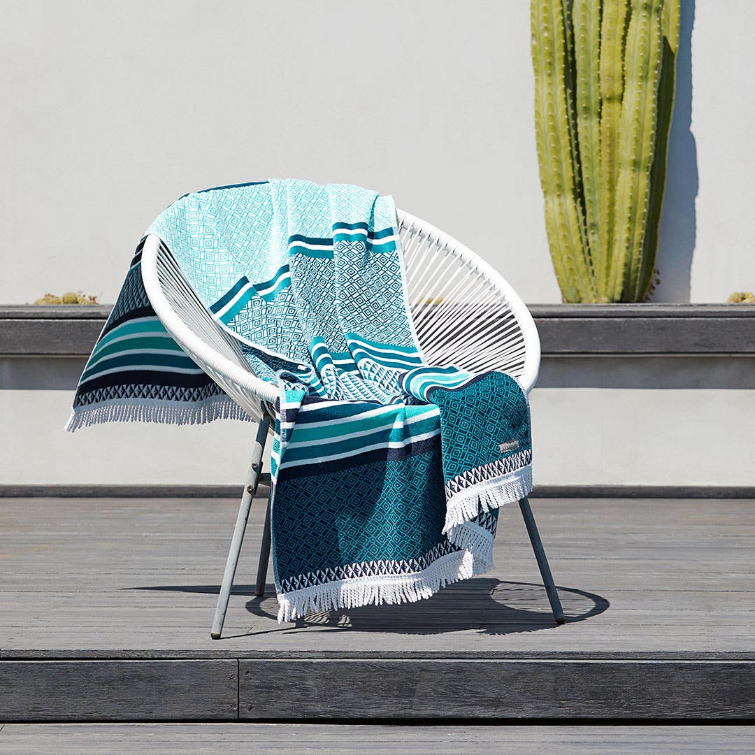 Malta Beach Towel - Aqua/Teal