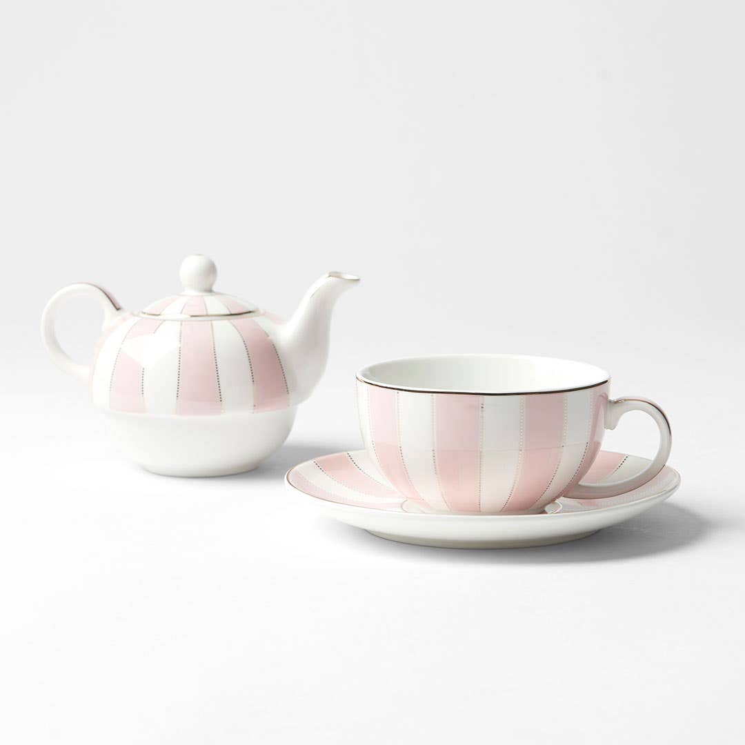 Miss Stripe Tea Set - Pastel Pink